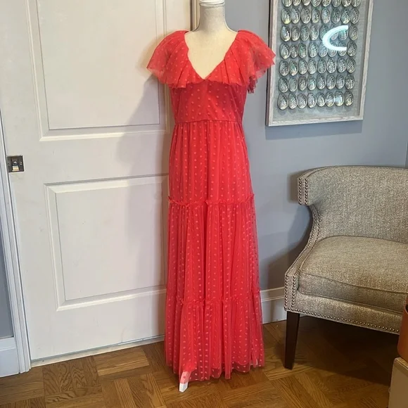 NWT Tuckernuck Giselle Gown Pink Tulle in Poppy Pink size Medium - Picture 6 of 13